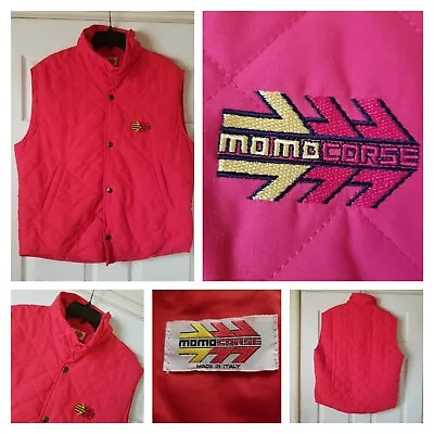 Momo Corse Quilted Vest Mens XL Red Snap Front Made In Italy Car Auto - EUC • $58.88
