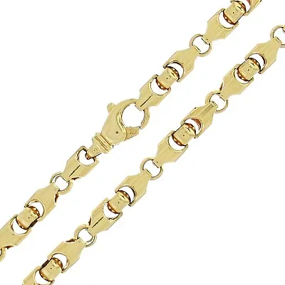 Men's 14k Yellow Gold Solid Heavy Bullet Style Chain Necklace 24  6mm 86.2 Grams • $5603.49