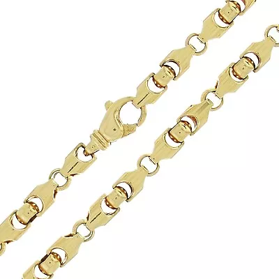 Men's 14k Yellow Gold Solid Heavy Bullet Style Chain Necklace 26  6mm 93.3 Grams • $6064.99