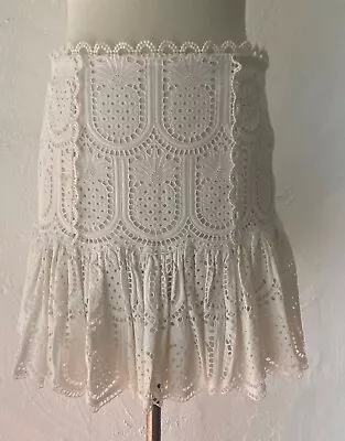 Zimmermann White Pineapple Lace Mini Skirt Size 1 Sample • $95