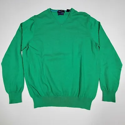 Alan Flusser Men's Pullover Sweater Green Cotton Cashmere Blend Size Medium • $21