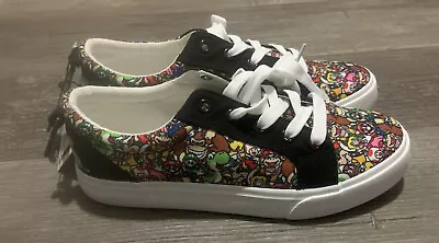 Super Mario Ground Up Canvas Lace-Up Sneaker Shoes Unisex Size 4 • $24.95