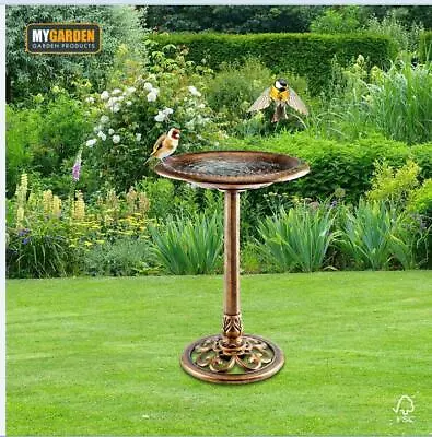 £24.95 • Buy Traditional Patio Garden Bird Bath Outdoor Ornament Pedestal Birds Water Bowl Uk