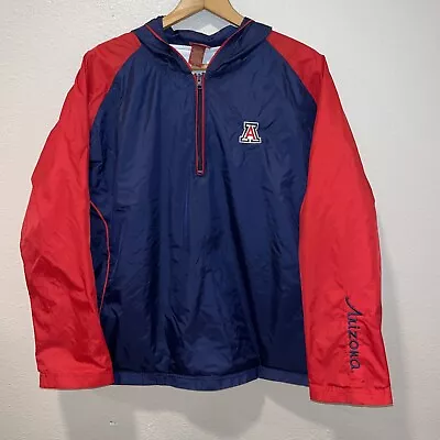 Arizona Wildcats U Of A Womens Vintage Windbreaker Pullover Hood 1/4 Zip XL • $26.99