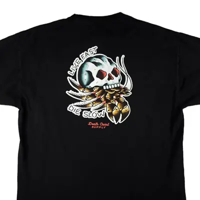 Death Coast Supply T Shirt Mens Size XL Live Fast Die Slow Skull Lobster • $23.99