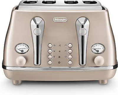 $201.99 • Buy De'Longhi Icona Metallics Toaster CTOT4003.​BG, 4 Slot Toaster With Reheat And D