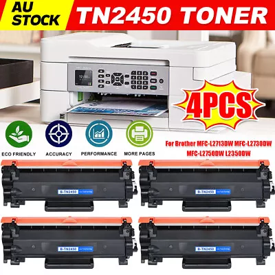 4x TN2450 Toner W/CHIP For Brother MFC-L2713DW MFC-L2730DW MFC-L2750DW L2350DW • $48.45