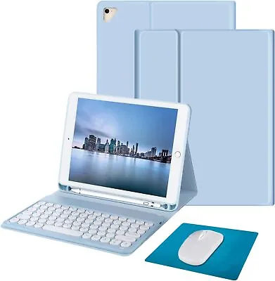 IPad Air 2 1 IPad 5th Gen 9.7 Inch Magnetically Detachable Keyboard Case Mouse • £25