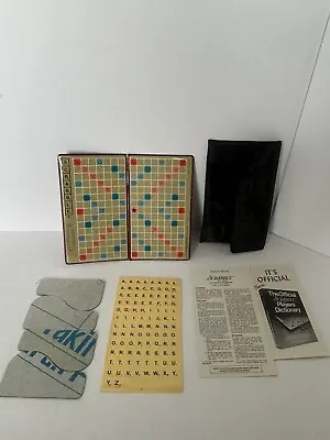 1976 Pocket Travel Scrabble Game Board ‘magnetic’ Cling-on Rubber Tiles Vintage  • $24.99