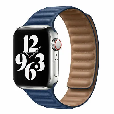 $19.95 • Buy For 41/ 45mm Apple Watch Series 7 6 5 4 3 2 SE Leather Link Band Magnetic Strap