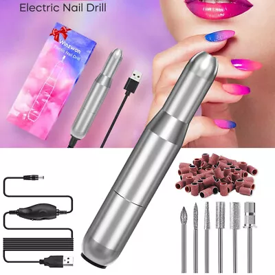 Electric Nail File Drill Portable Professional Manicure Pedicure Machine Set NEW • £11.99