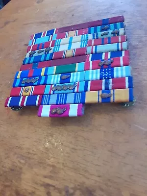 Ww2 & Beyond Large Grouping Of Ribbon Bars -some With Add Ons • $15.99