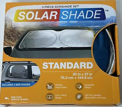 New Solar Shade 3 Piece Sunshade Set STANDARD For Car Truck SUV 30”x57” Type S • $9.99