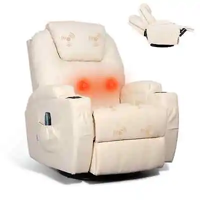 Esright Elderly Massage Recliner Chair Vibration Heated Rocker Swivel Lounge • $289.99