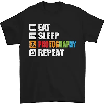 Photography Eat Sleep Photographer Funny Mens T-Shirt 100% Cotton • $10.09