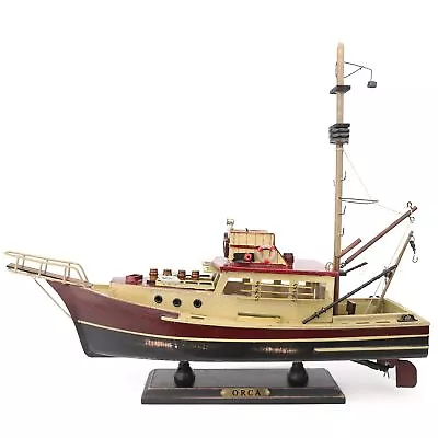 Jaws Orca Wooden Ship Model Shark Fishing Boat Pre-Assembled Antique Finish S... • $189.58