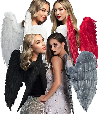 Ladies Dark Devil Fallen Angel Fairy Wings Fancy Dress Costume Halloween Party • £14.90