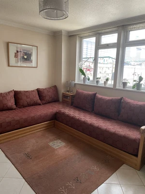 £350 • Buy Moroccan Sofa L Shape, Cabinet, Rug.