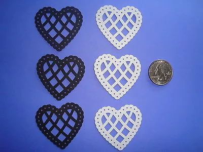 30 Martha Stewart Valentine Black White Lace Scallop Heart Die Cuts Punches • $1.99