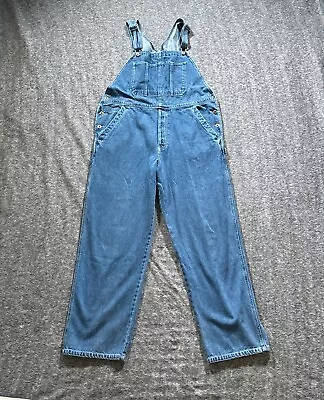 Vintage Old Navy Overalls Mens Large Blue Denim Carpenter Bib Grunge Farm Farmer • $30.99