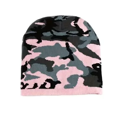 Beanie Stocking Cap Knit Hunting Military Camo Camouflage Pink Black Grey • $9.86