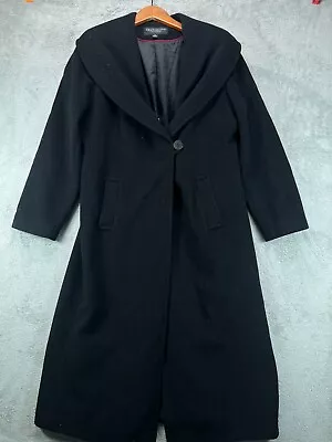 Vintage Centigrade Cashmere Wool Trench Overcoat Long Jacket Womens Medium Black • $100.70