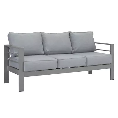 New Charcoal 3 Seater Aluminium Outdoor Sofa Lounge Setting Furniture Chairs • $529.99