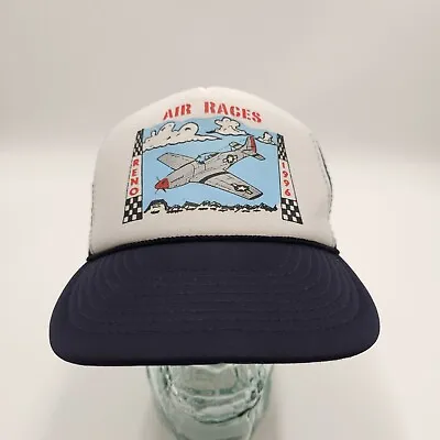 Vintage Reno Air Races Mens Trucker Hat  1996 Blue Adjustable Snapback Mesh  • $16.50