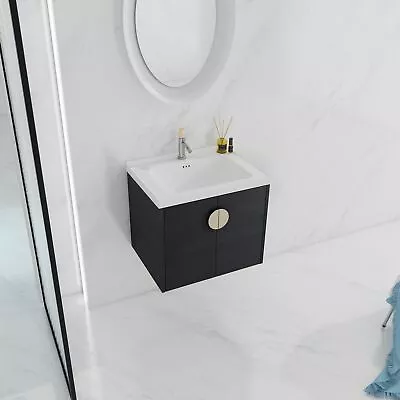 24 Inch Soft Close Doors Bathroom Vanity With Sink Modern Bathroom，black • $306.48