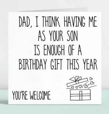 Personalised Funny Happy Birthday Card Gift For Him Dad Daddy Father Pops 162 • £3.49