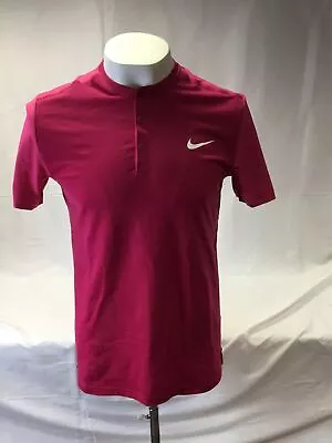 Nike Roger Federer RF 2015 Cincinnatti Henley Polo Shirt Large Uniqlo Nadal Pink • $124.93