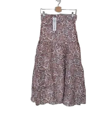 New MINK PINK M Paisley Jedda Belted Midi Skirt Women • $59.99