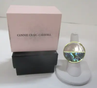 Connie Craig Carroll Mother Of Pearl And Abalone Ring Size 6.75 • $39.99
