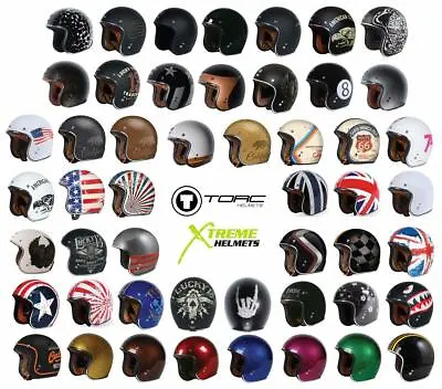 Torc T50 Helmet Open Face Helmet Motorcycle Retro Vintage Suede Liner • $109.99