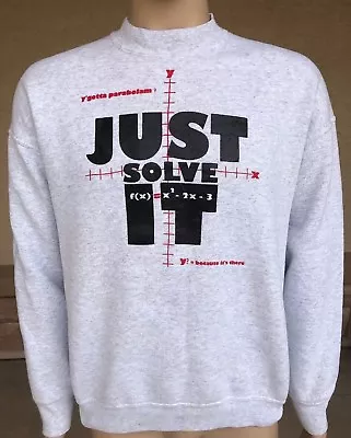 Vintage Just Solve It Math Humor 50/50 Crewneck Sweatshirt FOTL USA Made Size XL • $21.95