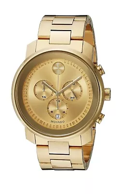 Brand New Movado Bold Men’s Gold Tone Stainless Steel Chronograph Watch 3600278 • $499