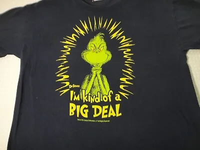 Christmas Grinch I'm Kind Of A Big Deal Dark Blue Cotton T-shirt Size L Gildan • $14.99