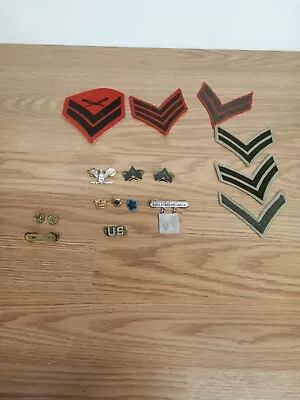 Lot Of Vintage USMC Marine Corps  Military Pins Stripes 15 Pc • $20