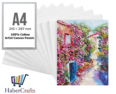 A4 Artist Canvas Boards Primed Panel Acrylic Oil Painting 100% Cotton • £3.79