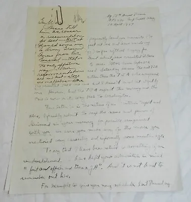 Vintage 1944 Letter Written To Unnamed General • $19.99