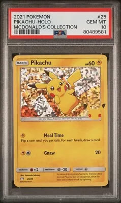 2021 Pokemon PIKACHU Mcdonalds Collection HOLO #25 PSA 10 GEM 25th Anniversary • $69.99