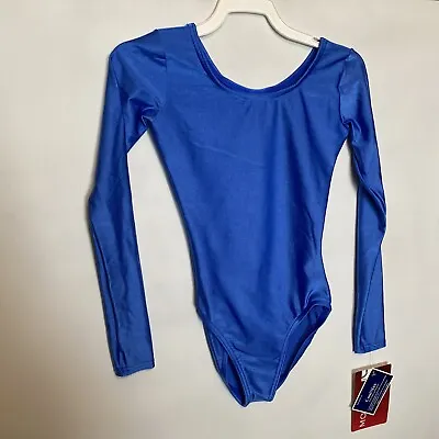 New Dance/ Gym Mondor Girls Royal Blue Solid Color Leotard Size 8-10 Coolmax NWT • $15