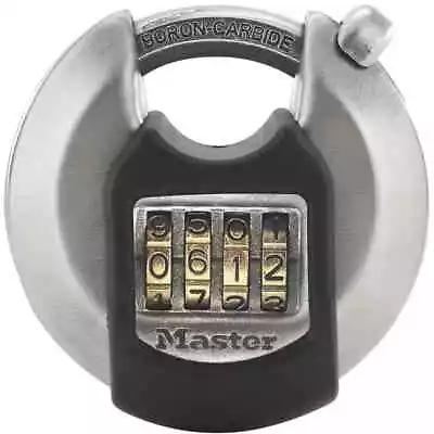 Master Lock Discus Padlock Excell Stainless Steel 70mm Security M40EURDNUM VidaX • £29.99