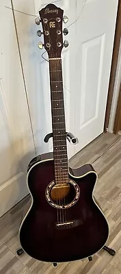 Ibanez AEF18-TVS-OP-O3 Guitar With Case/Vintage Gibson Strap  • $200