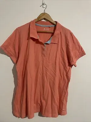 Canterbury Elite Size 20 Women’s Rugby Polo Shirt Orange Short Sleeve Casual • £12.47