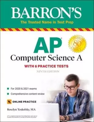 AP Computer Science A: With 6 Practice Tests (Barron's Test Prep) - GOOD • $3.98