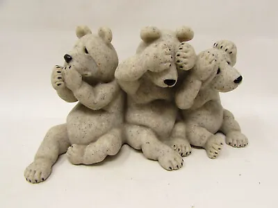 2001 Second Nature Design Quarry Critters See No Evil Uh Oh 45416 Bear Figurines • $29.99