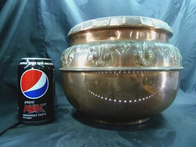 £24.99 • Buy Large Antique Art Nouveau Arts & Crafts Copper Plant Pot Planter C.1900
