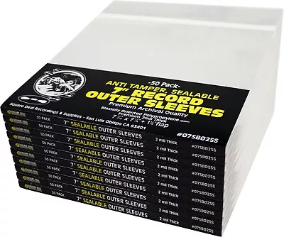 (500) 7” Vinyl Record Outer Sleeves – 2mil Thick SEALABLE Archival Clear BOPP • $50.99