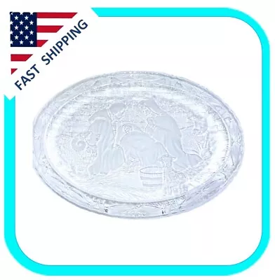 Mikasa Nativity Scene Holy Family Plate 9” Oval Dish Clear Frosted Glass - • $39